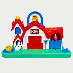 Fisher Price Interactive Barn Duck Dog Bird Cow Horse Weather Vane VTG 1987